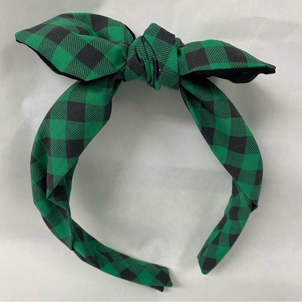 Buffalo Print Headband with Puffy Bow